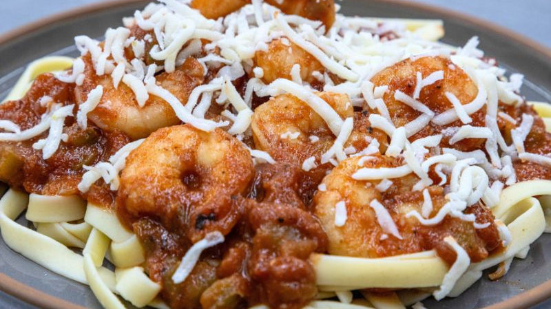 Savor the Sizzle: Shrimp Fajita Fettuccine is Our Flavor-Packed Pasta of the Month!