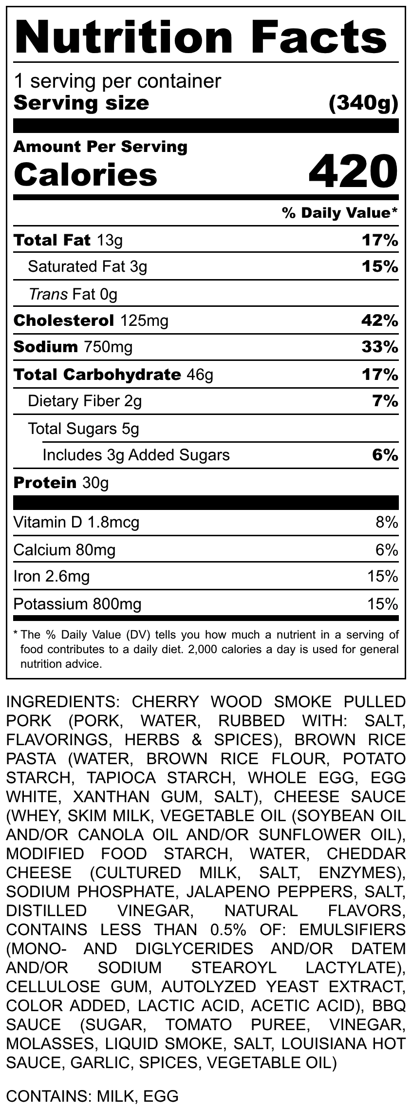 Brown Rice Pasta Smoked Pork Mac & Cheese