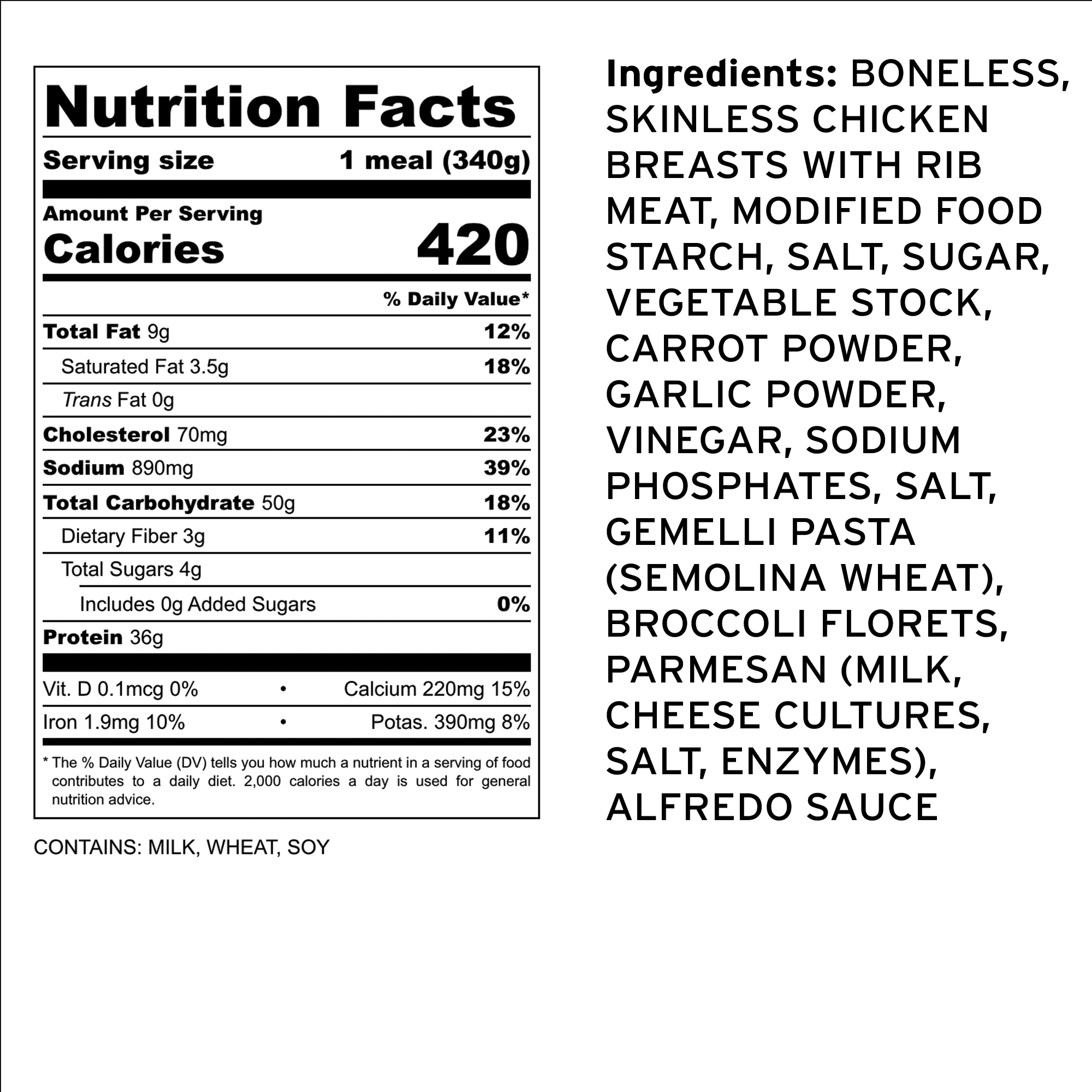 Broc 'n' Chix Alfredo